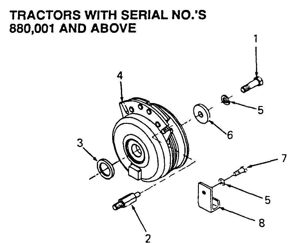 Pto Clutch S/N 880, 001 And Above Diagram and Parts List for 2284 864501-899000-145734100-146734100-14A734100 Cub Cadet Lawn Tractor